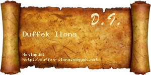 Duffek Ilona névjegykártya