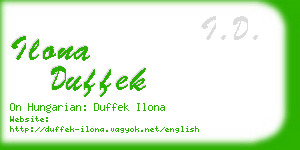 ilona duffek business card